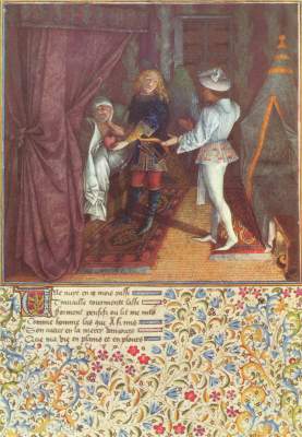 Legende des Königs René, Miniatur: Der Liebesgott raubt das Herz von René Österreichische Nationalbibliothek