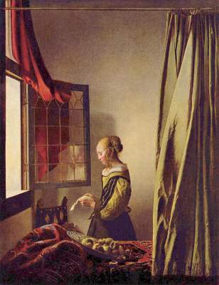 Brieflesendes Mädchen am offenen Fenster Gemäldegalerie
