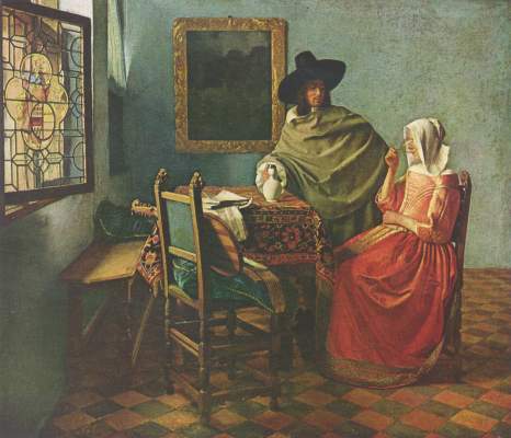 Herr und Dame beim Wein Gemäldegalerie