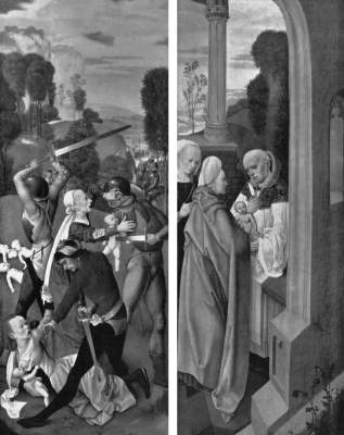 Dreikönigsaltar: linker Flügel innen links: Verkündigung an Maria, innen rechts: Heimsuchung Mariä Museum Carolino Augusteum