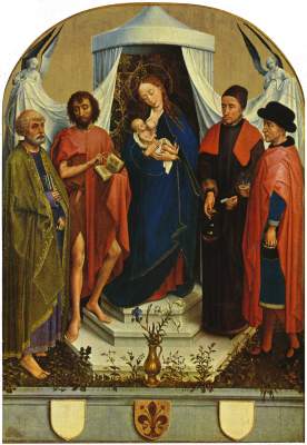 Madonna mit den Heiligen Petrus, Johannes dem Täufer. Kosmas und Damian Städelsches Kunstinstitut