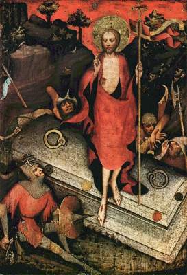 Wittingauer Altar/ Tafel, Vorderseite: Auferstehung Christi/ Rückseite: Die Heiligen Jacobus minor, Bartholomäus und Philippus Národni Galerie