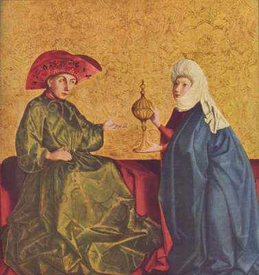 Heilsspiegelaltar, rechter Flügel, innen oben links: Salomo und die Königin von Saba Gemäldegalerie